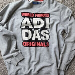 Vintage Adidas Originals Gray Crewneck Sweatshirt for Men Size L